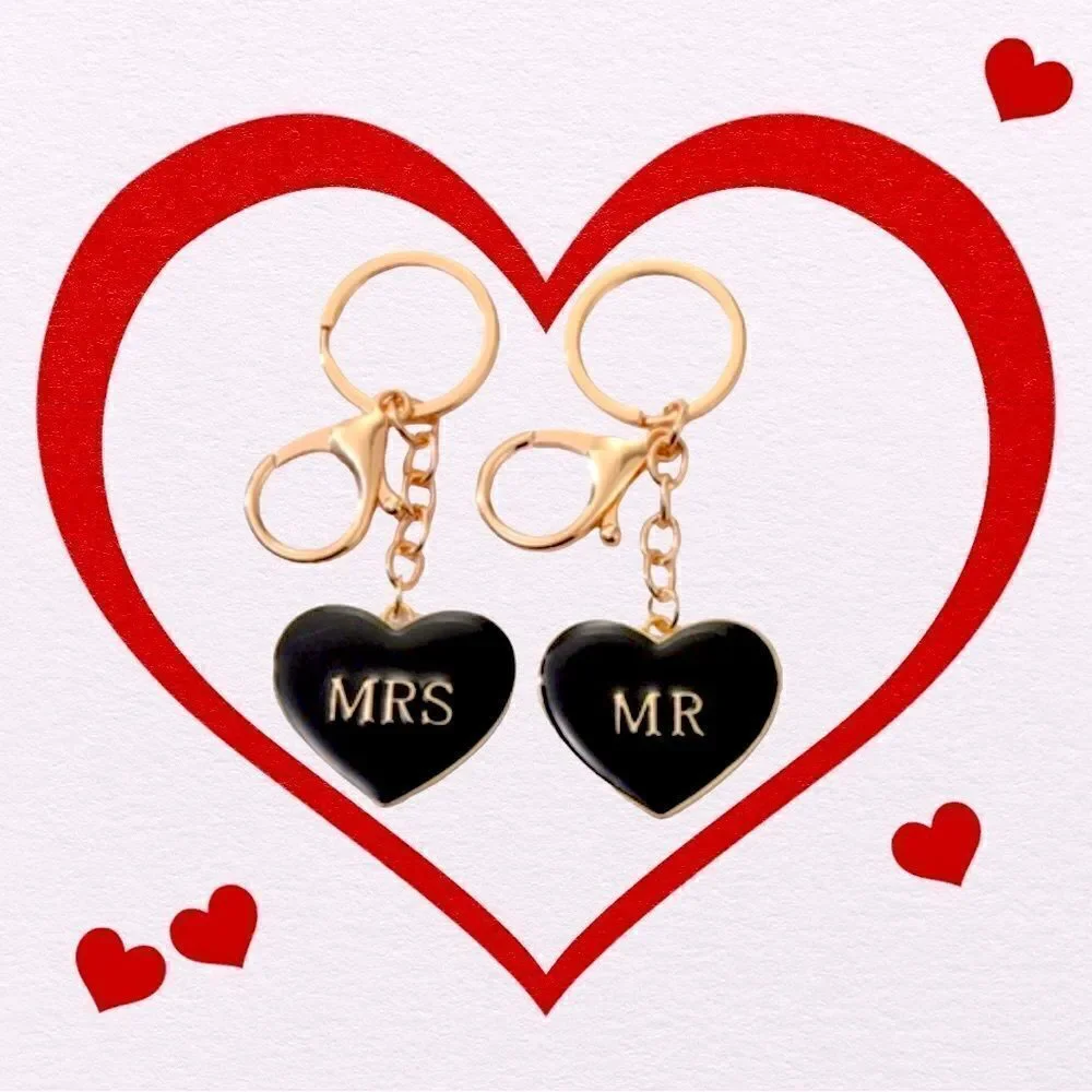 BOGO Sale Mr. & Mrs. matching Bag Charm/Key Rings - New
